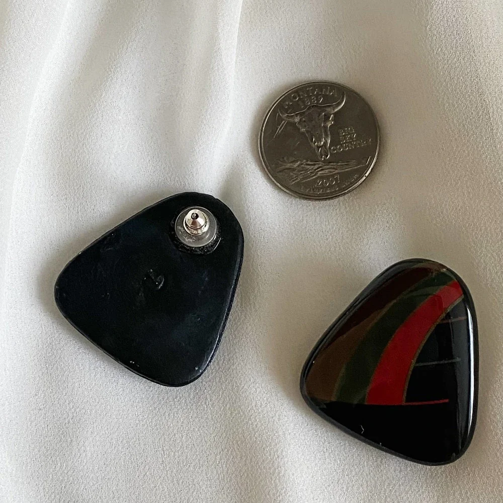 VTG Chunky Black Geometric Earrings
